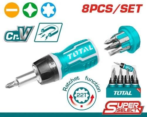 Total 8 Parça Cırcırlı Bits Uçlu Tornavida