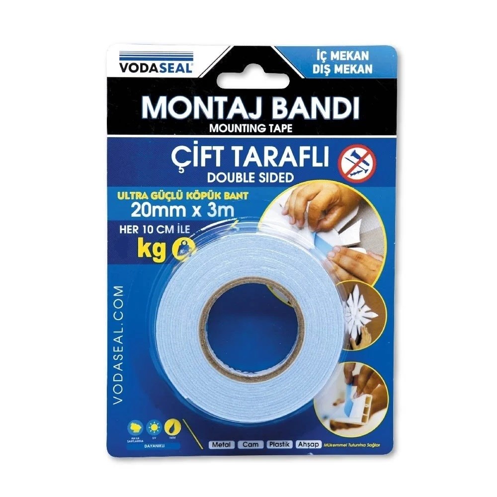 Vodaseal Çift Taraflı Montaj Bandı 20 Mm X3 Mt