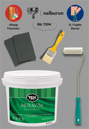 Mukavim Parlak Su Bazlı Dönüşüm Boyası 2,5 Lt Ahşap Ve Metal Son Kat Boya Seti Zımpara Rulo Fırça
