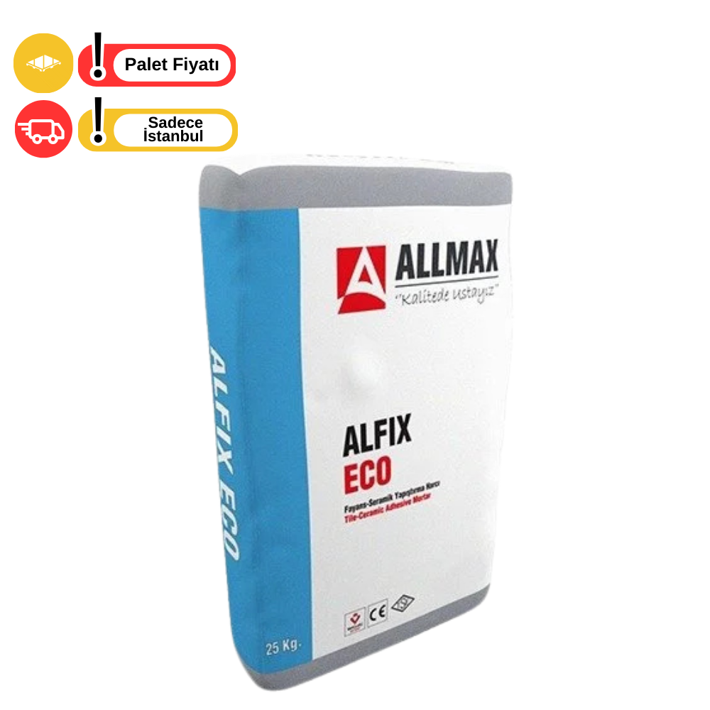 Allmax Alfix Eco-X3 Gri Seramik Yapıştırıcı 25 Kg 60 Adet