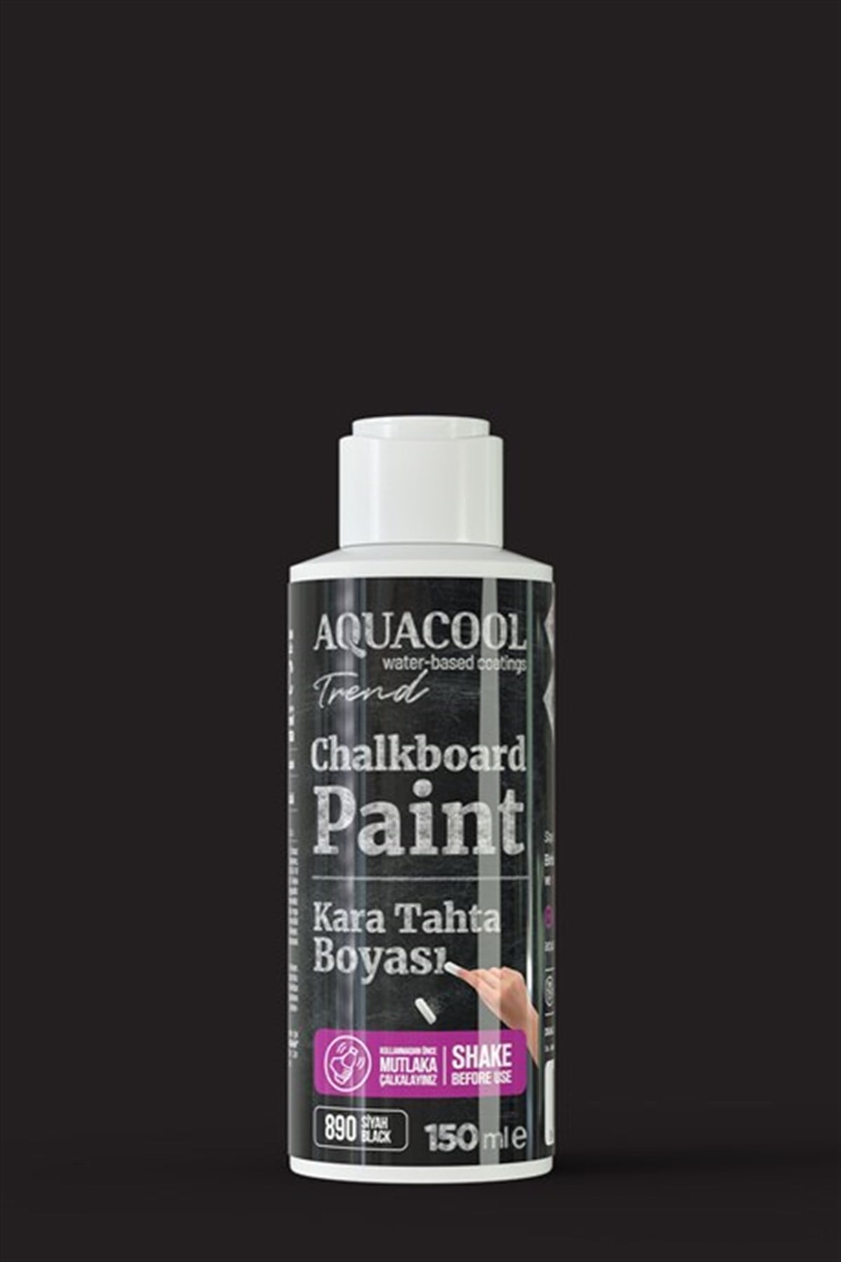 Aquacool Trend 890 Chalkboard Siyah 150 Ml Kara Tahta Boyası