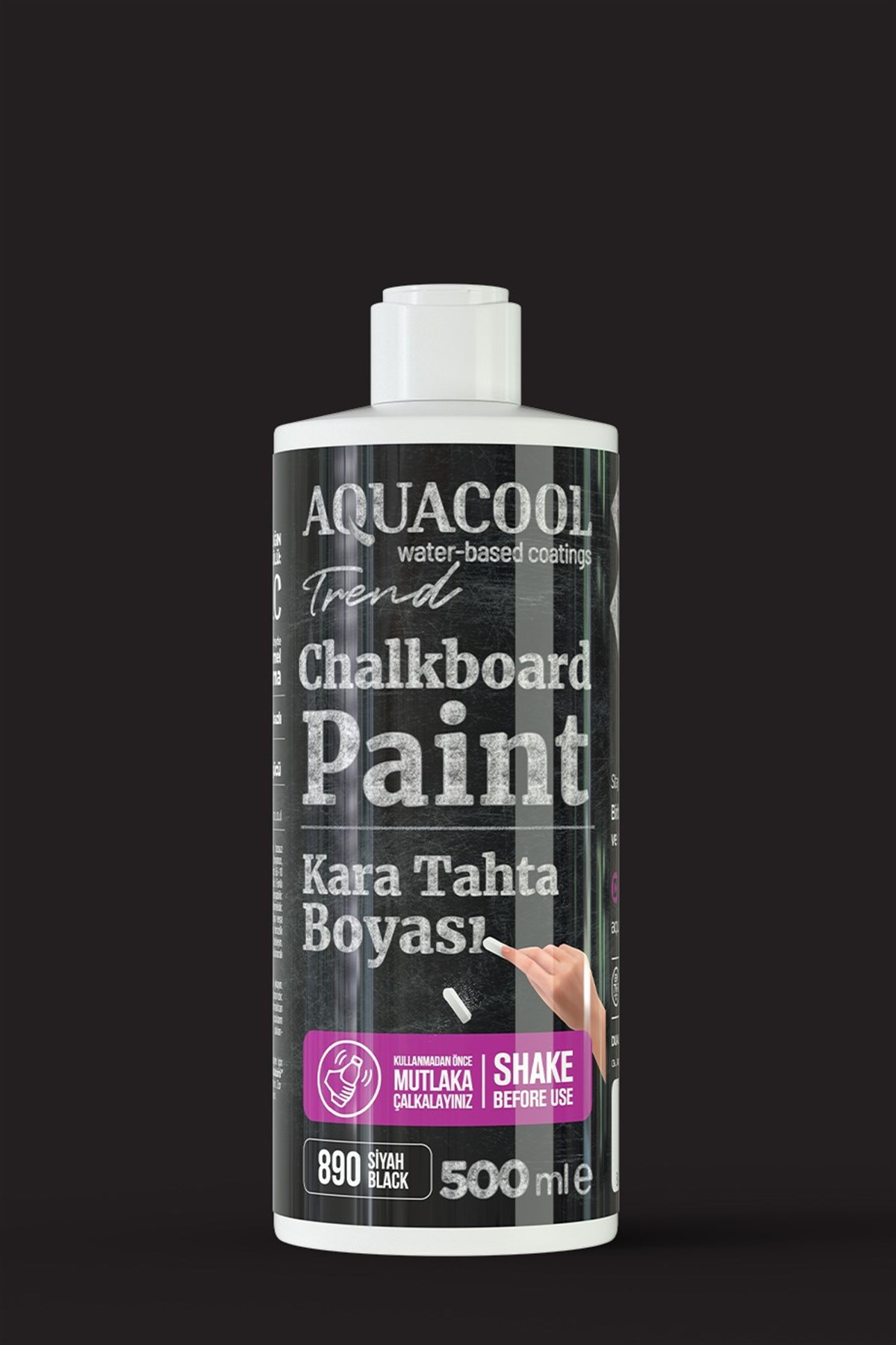 Aquacool Trend 890 Chalkboard Siyah 500 Ml Kara Tahta Boyası