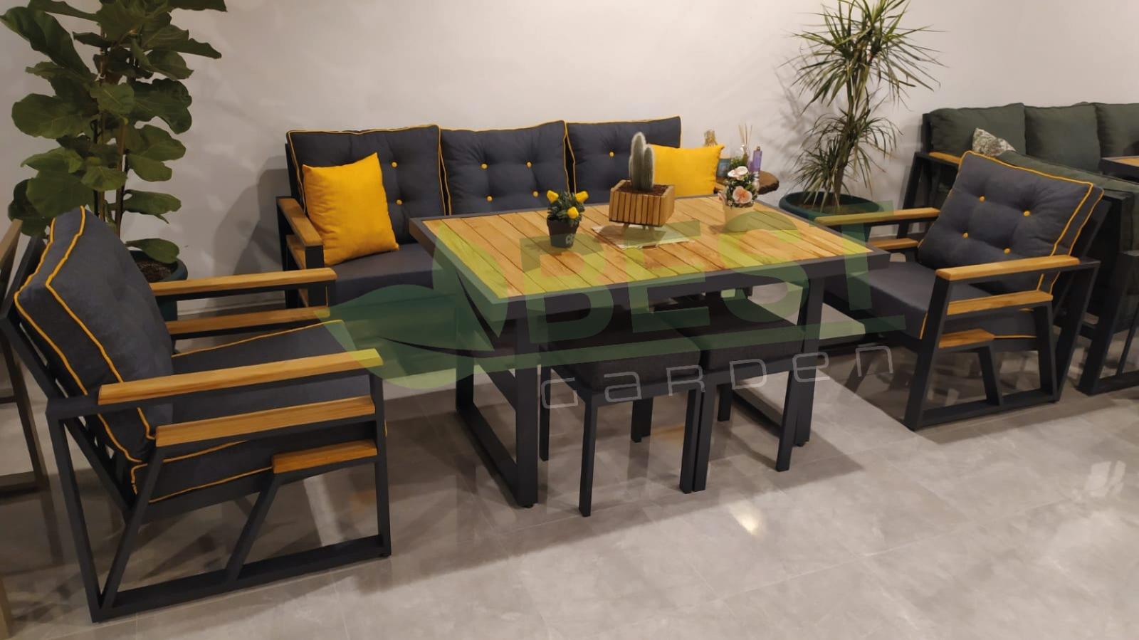 Best Garden Lizbon Model Metal Bahçe Koltuk Takım 3+1+1+ Masa