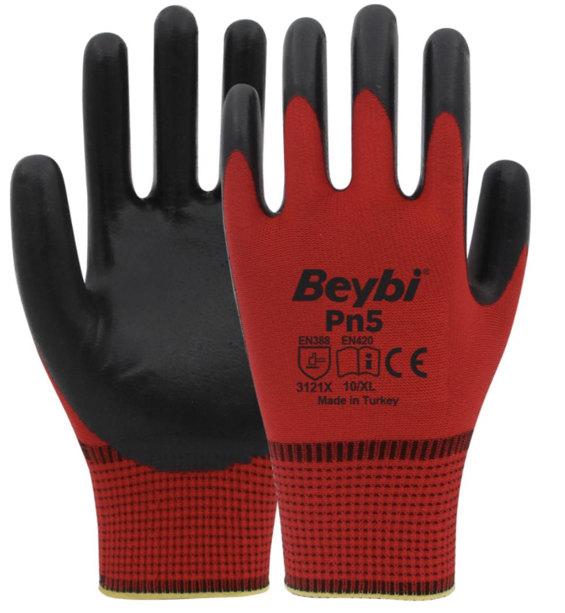 Beybi Eldiven Pn5 Zebra Mavi Siyah İşçi Eldiveni İnşaat Eldiveni