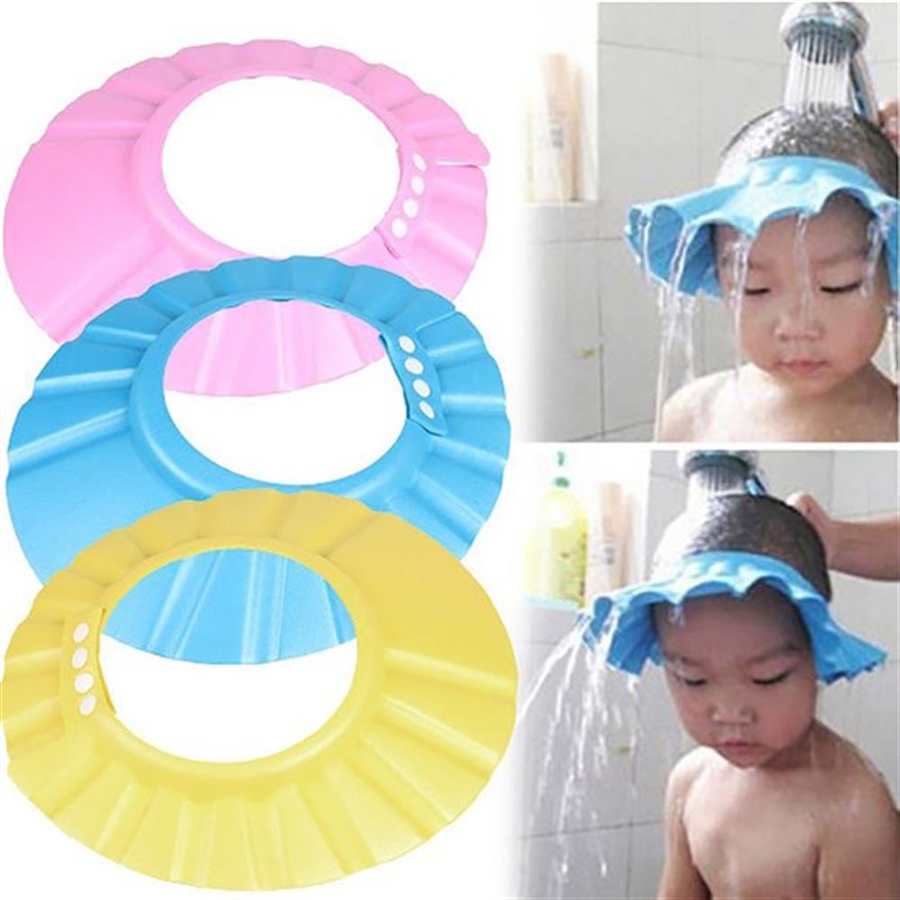 BUFFER® Ayarlanabilir Bebek Banyo Şapkası Pembe Küvet Şapkası Başlığı