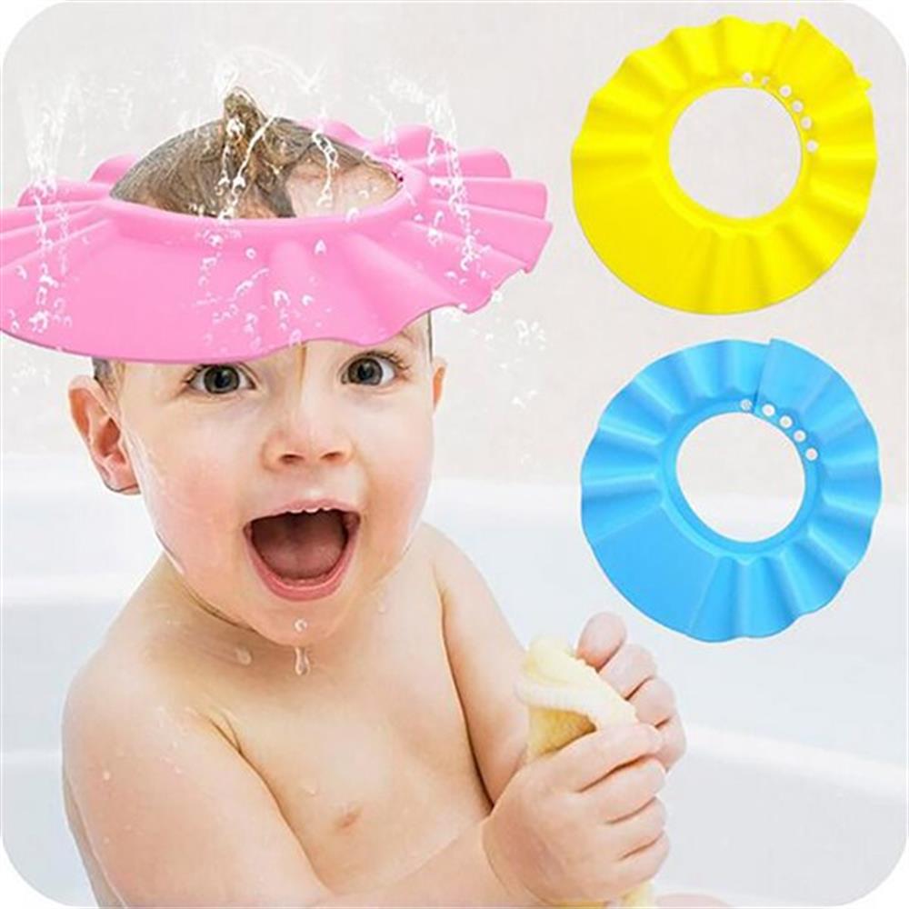BUFFER® Ayarlanabilir Bebek Banyo Şapkası Pembe Küvet Şapkası Başlığı