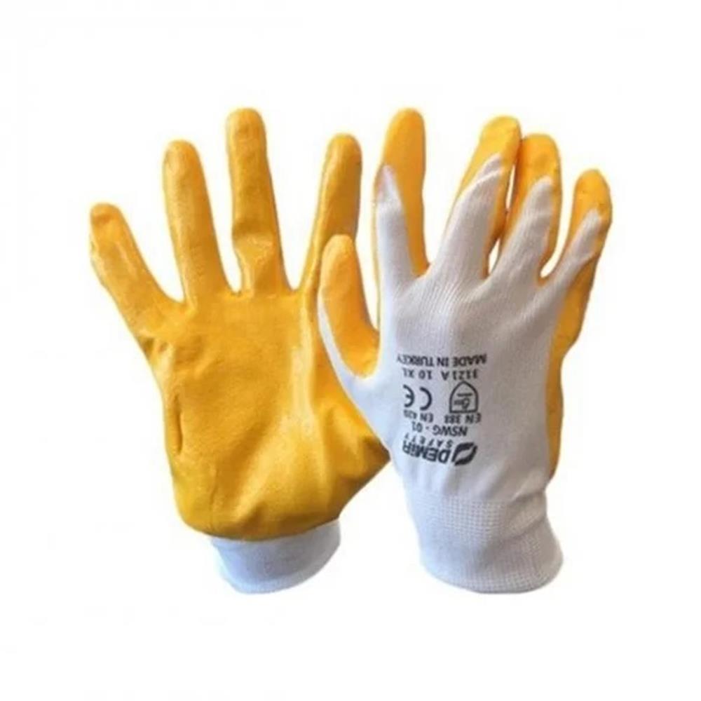 Demir Safety İş Eldiveni Sarı No:10 XL 1 Çift