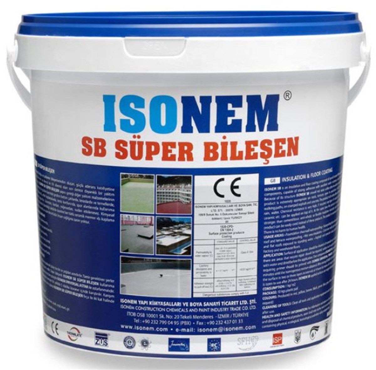İsonem SB Süper Bileşen Yalıtım Kaplama Kaplaması 10 Kg Gri
