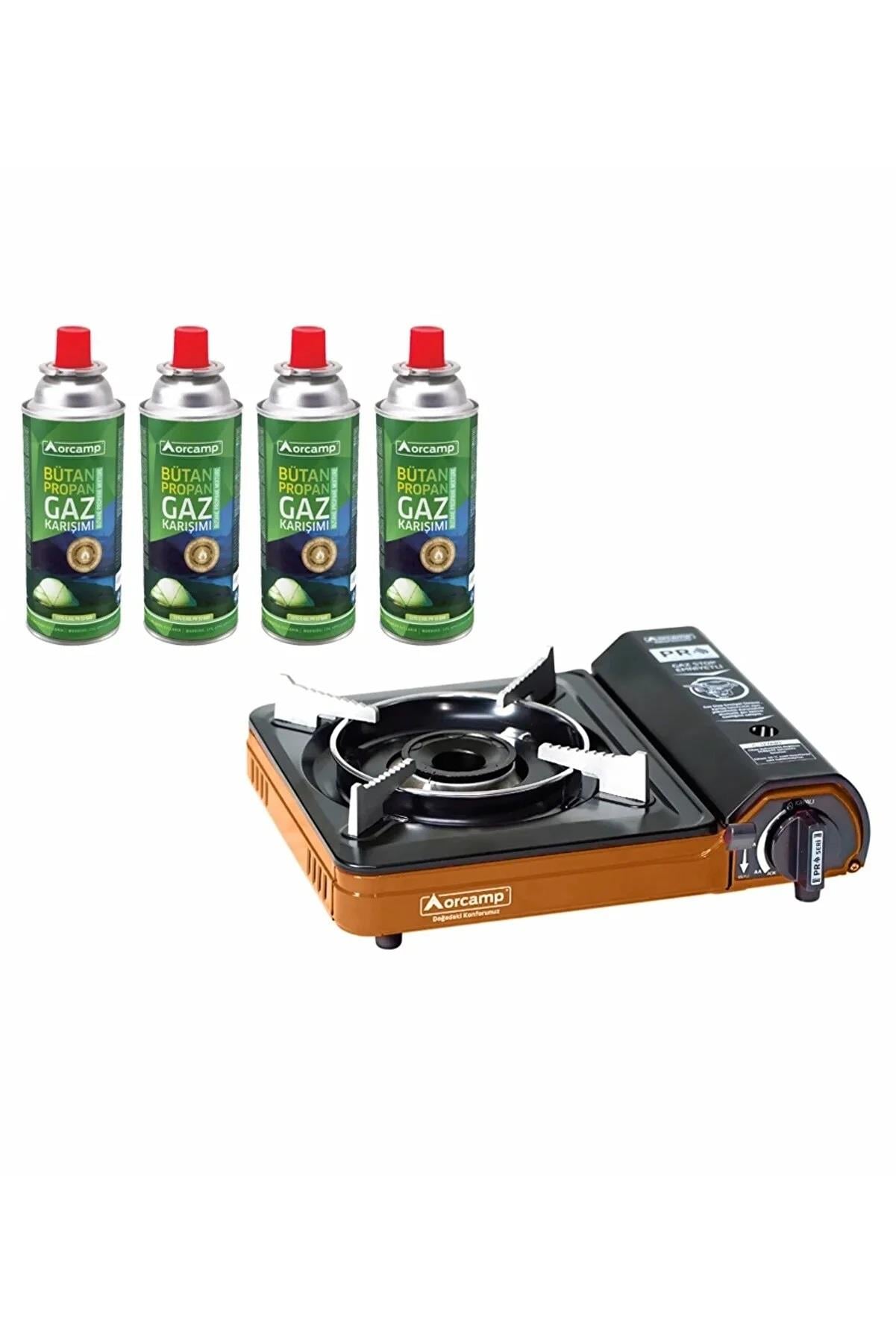 Orcamp Portatif Tekli Ocak Kırmızı + 4 Adet 227 Gr Kartuş