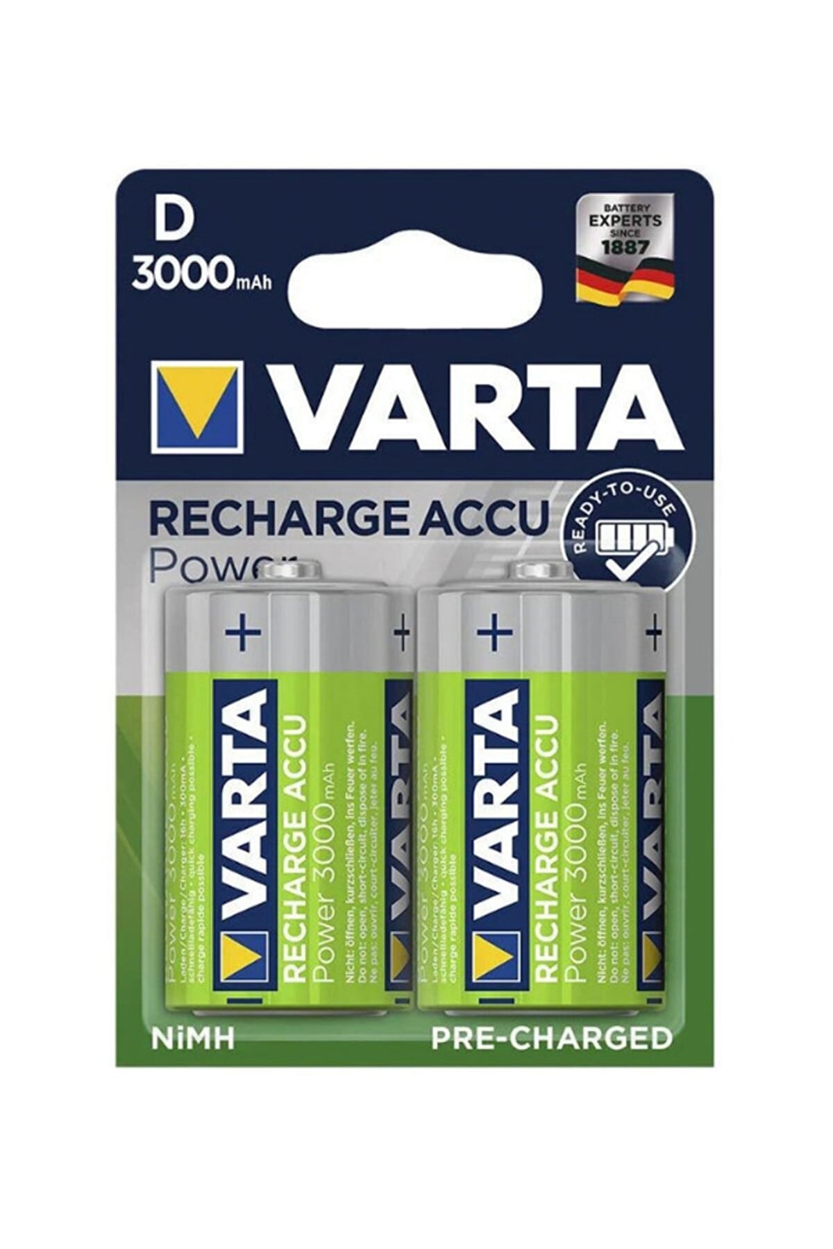 Varta 56720 Power 3000mah D Şarj Edilebilir Büyük Pil 2'li Paket