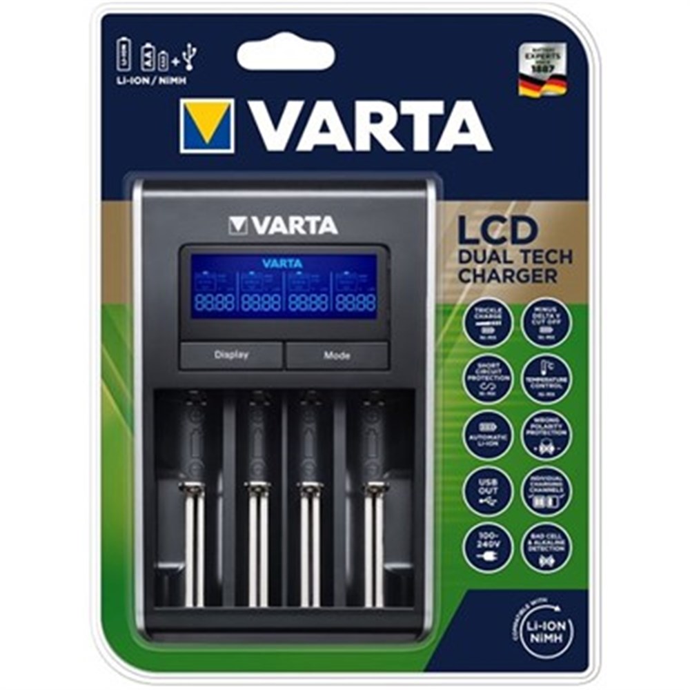 Varta LCD Ekranlı 4 Yuvalı AAA Ve AA Uyumlu Dual Tech Şarj Cihazı 1 Adet