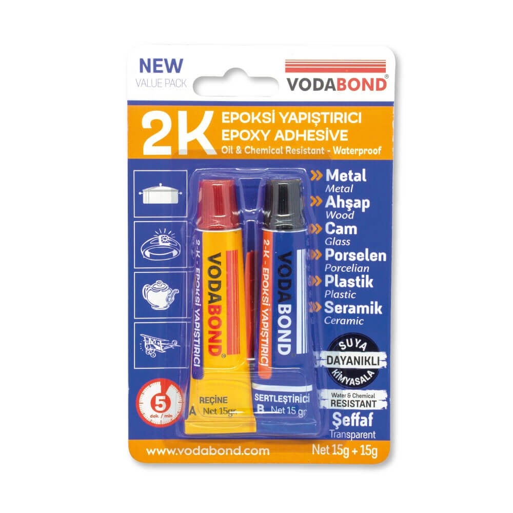 Vodabond 2K Rapid Çelik Epoxy Epoksi 20Ml+20Ml Gri