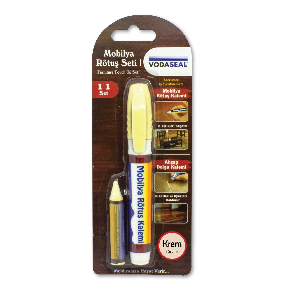 Vodaseal Mobilya İçin Rötuş Seti 1+1 Krem Rengi Rötuş Kalemi 