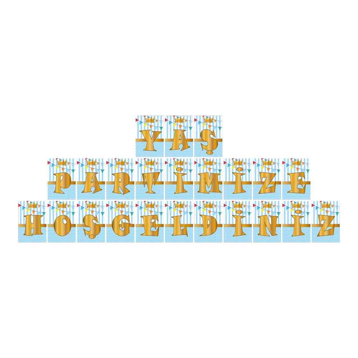 1 Yaş Taç Konsept Harf Banner 