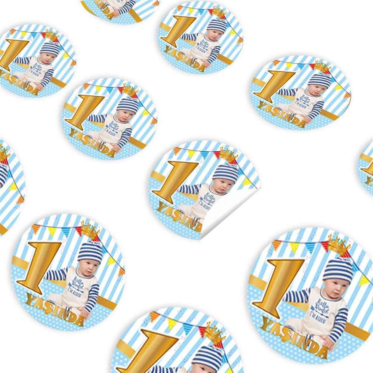 1 Yaş Taç Konsept Sticker 30 Adet 