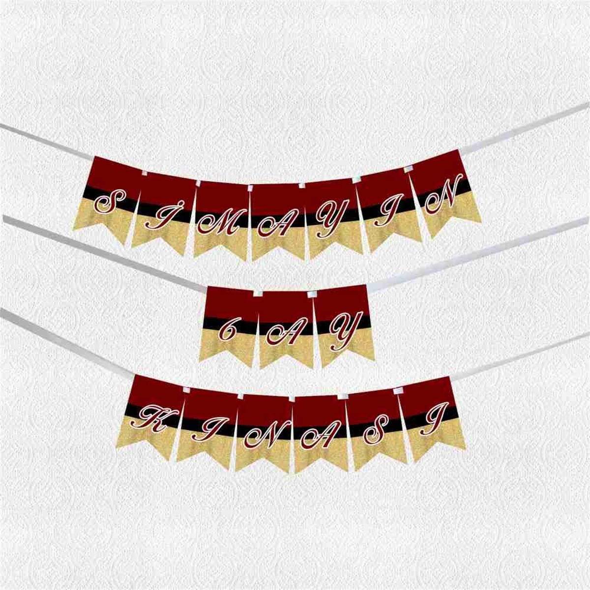 6 Ay Kınası Bindallı Konsepti Banner Harf Bayrak 