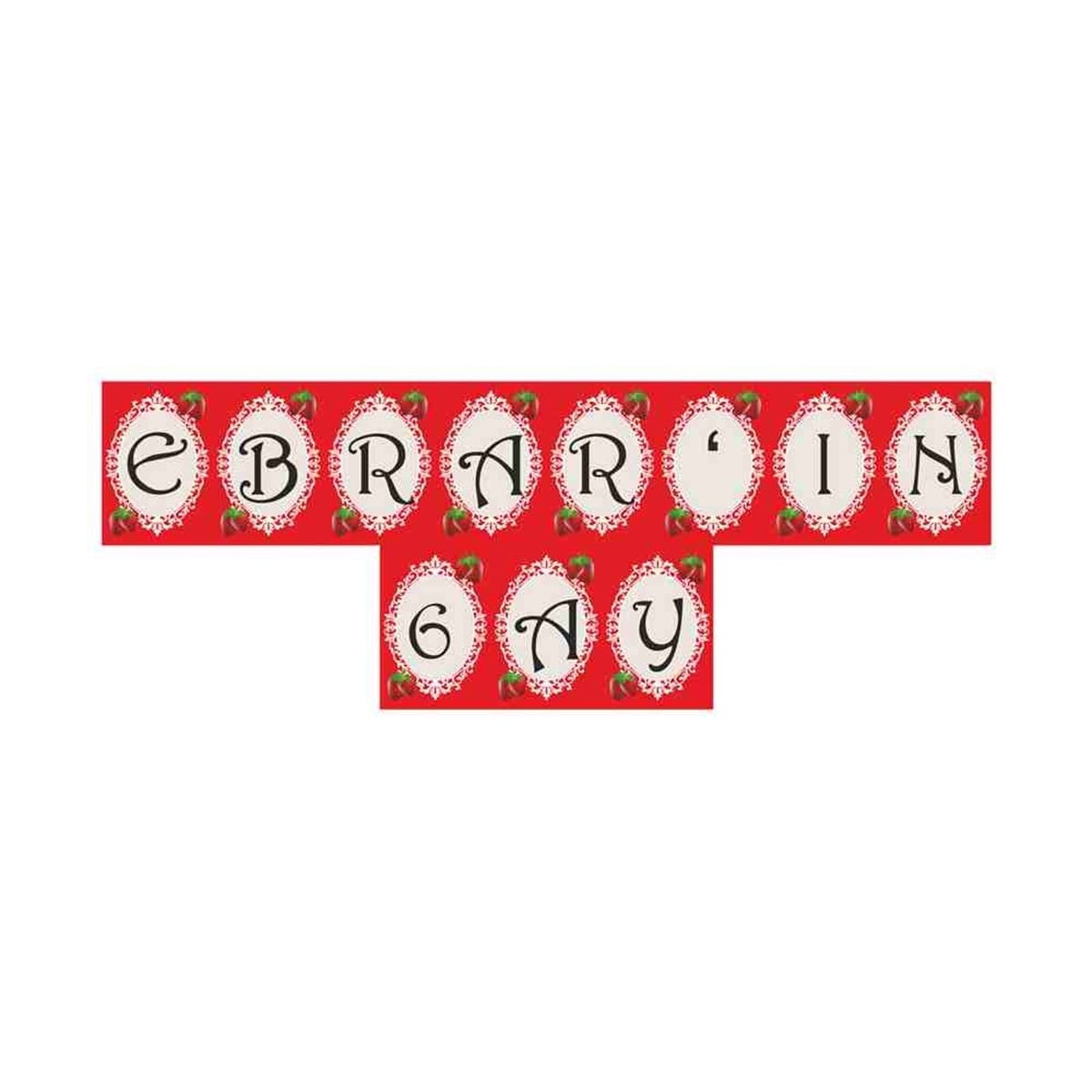 6 Ay Kınası Çilekli Parti Flama Harf Banner 