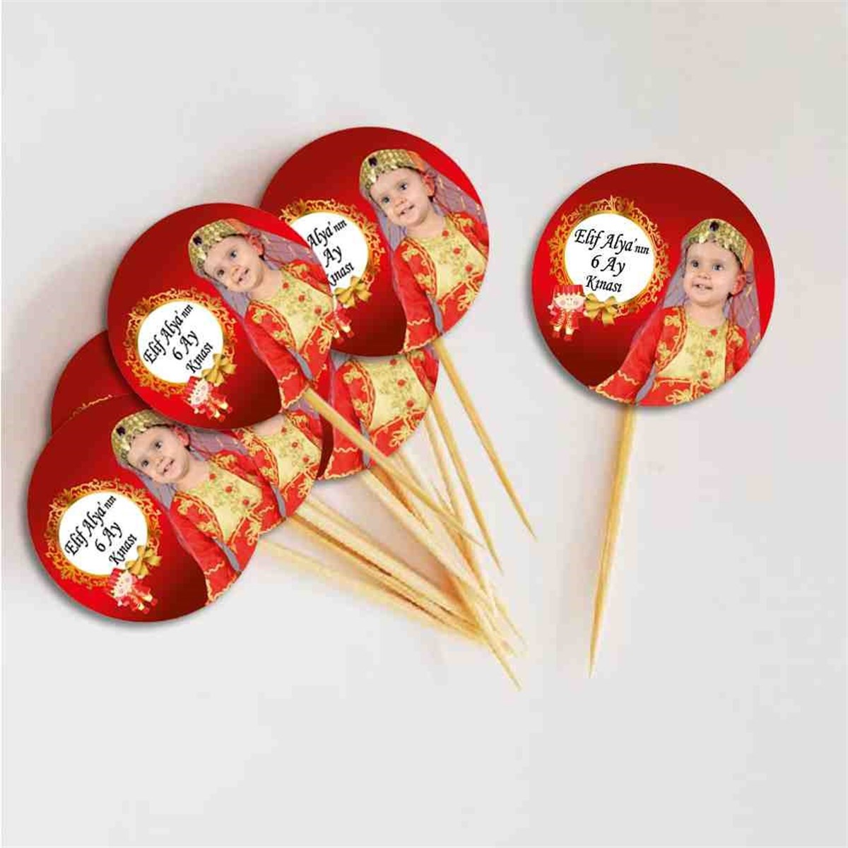 6 Ay Kınası çocuk kına elbiseli Parti Cupcake Kurdanı 