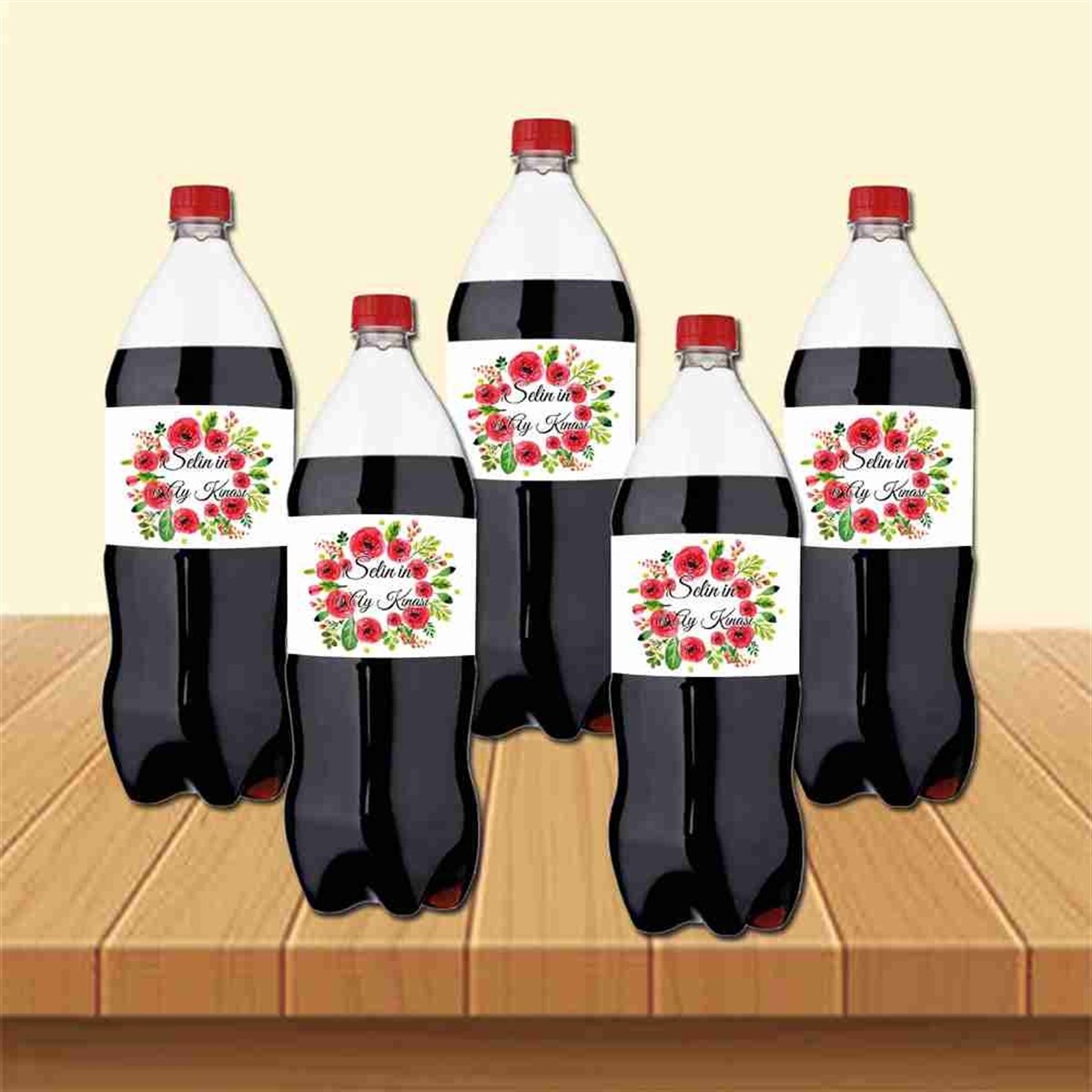 6 Ay Kınası Gül Desenli Tema Parti Cola Bandı Sargısı 