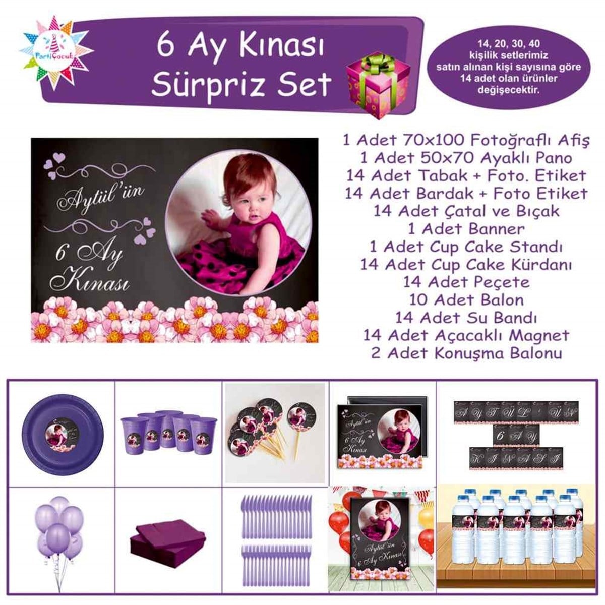 6 Ay Kınası Karatahta Sürpriz Set 