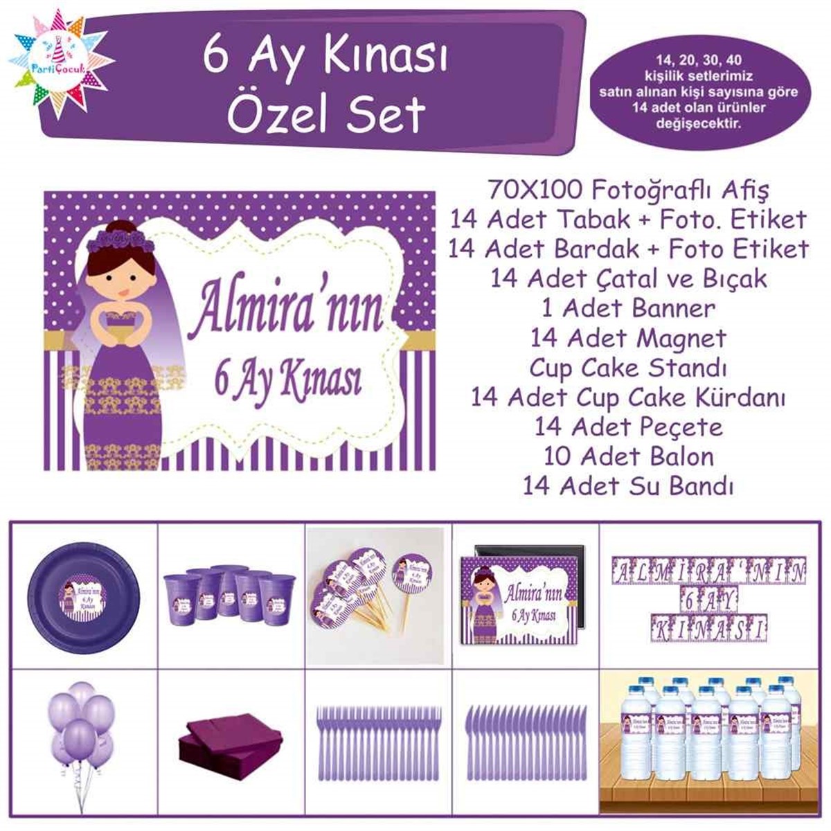 6 Ay Kınası Kına Karikatürlü Özel Set 