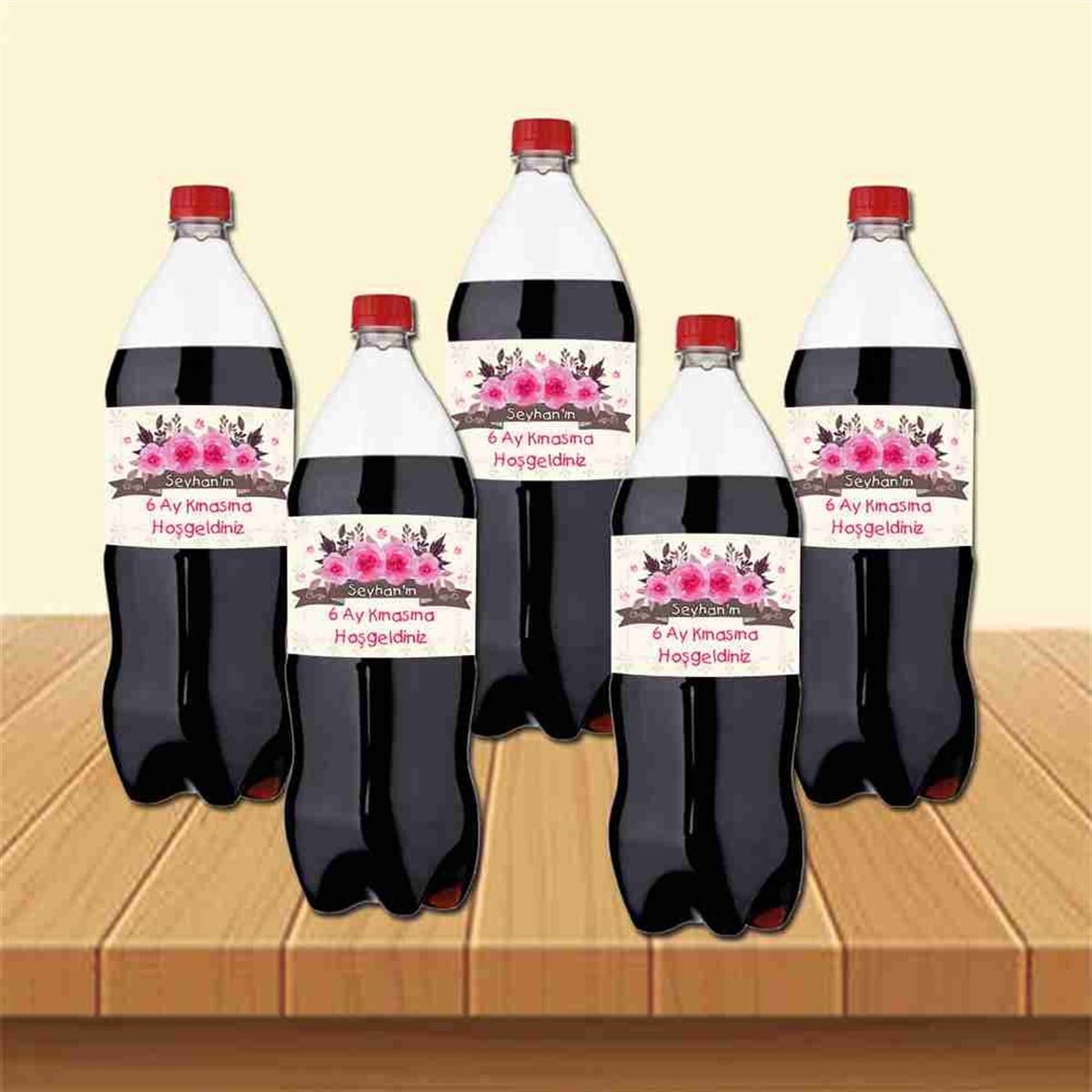 6 Ay Kınası Krem Pembe Gül Parti Cola Bandı Sargısı 