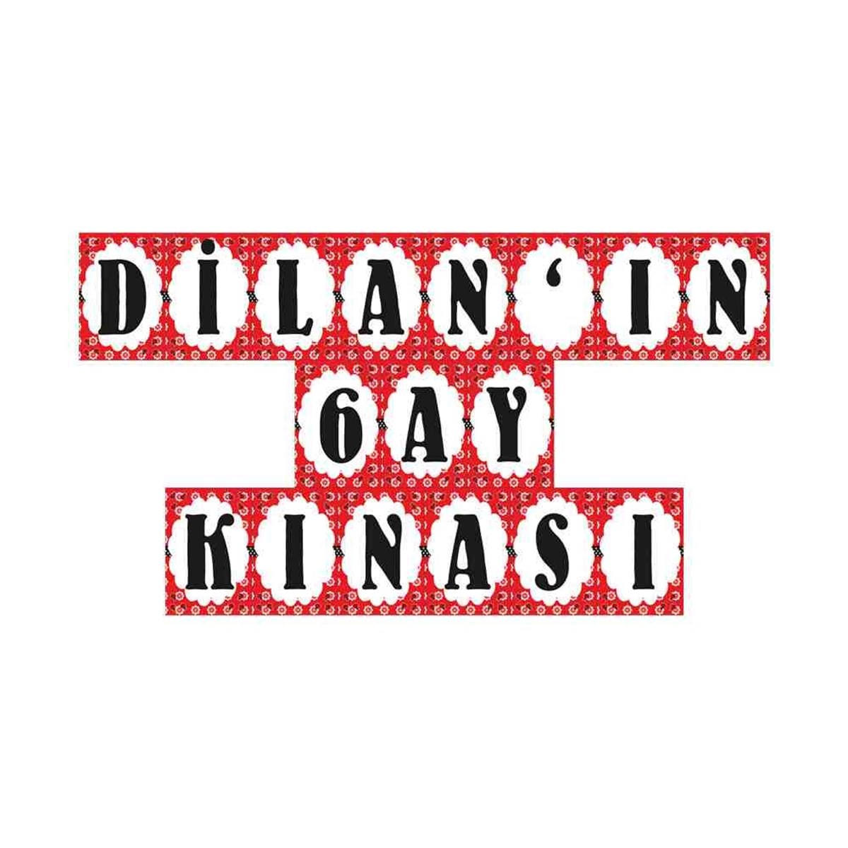 6 Ay Kınası Uğur Böceği Parti Süsü Flama Harf Banner 
