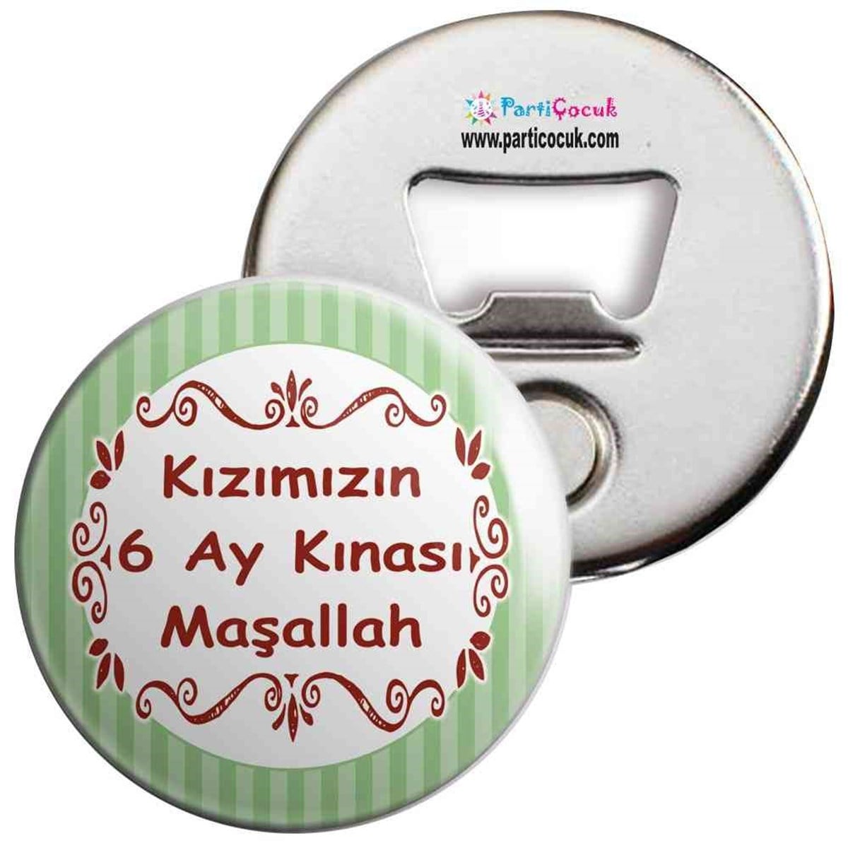 6 Ay Kınası Yeşil Çizgili Parti Açacaklı Magnet 
