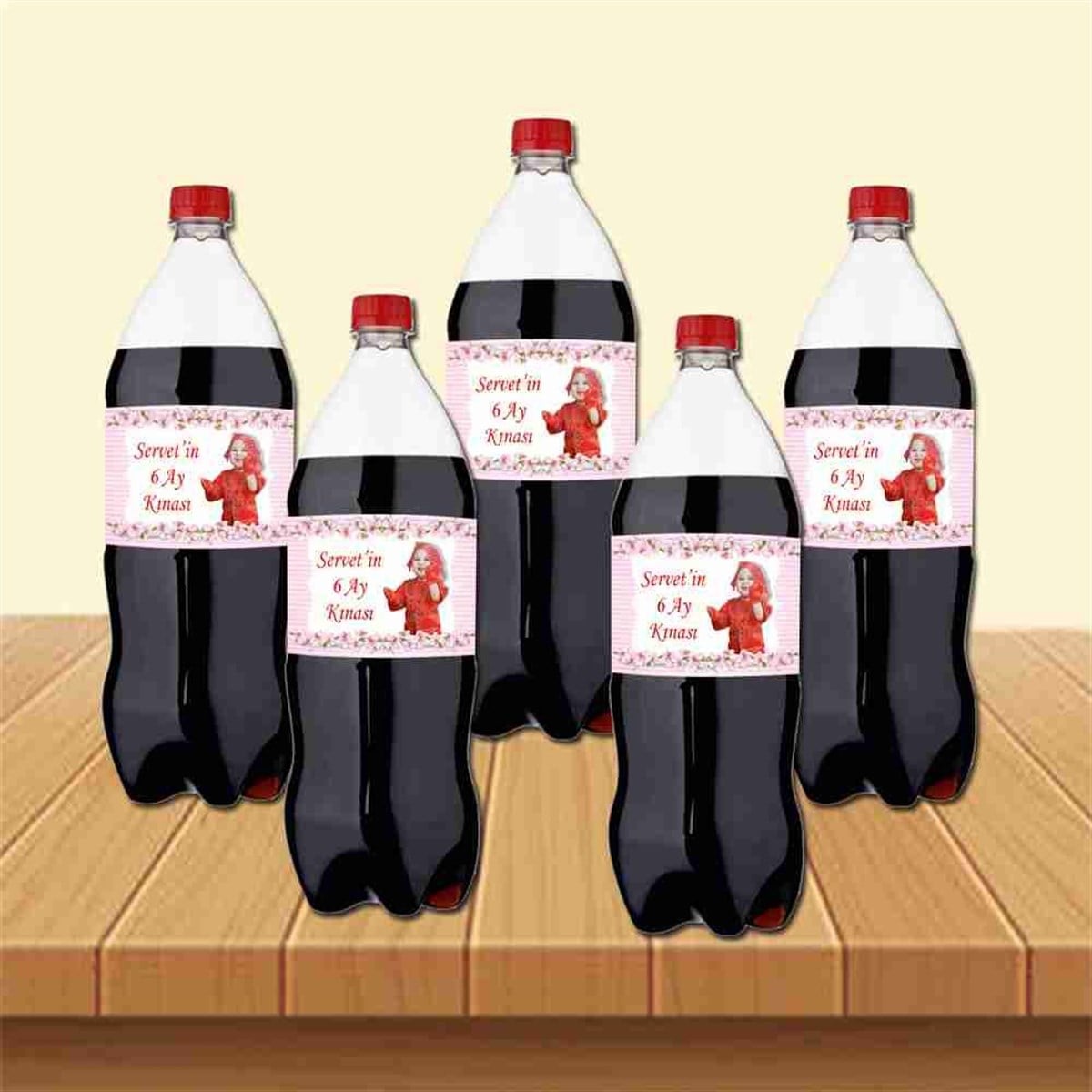 Altı Ay Kınası Arka Fon Pembe Parti Cola Bandı Sargısı 