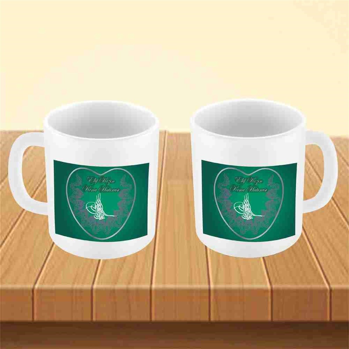 Altı Ay Kınası tuğralı Konsept Kupa Mug Bardak 