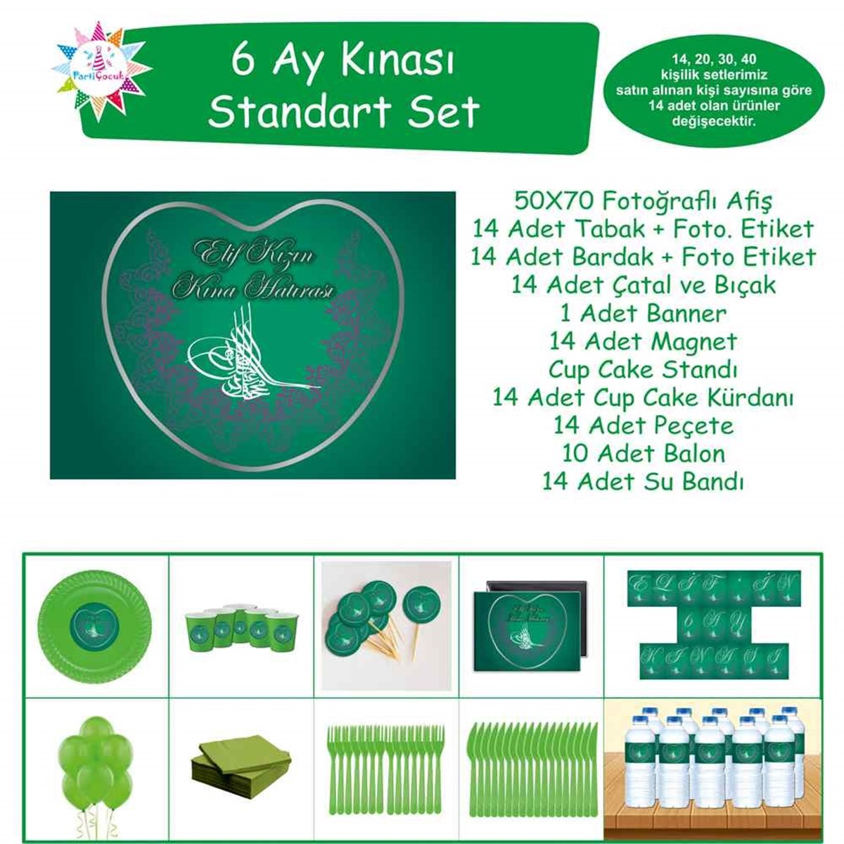 Altı Ay Kınası Tuğralı Konsept Standart Set 
