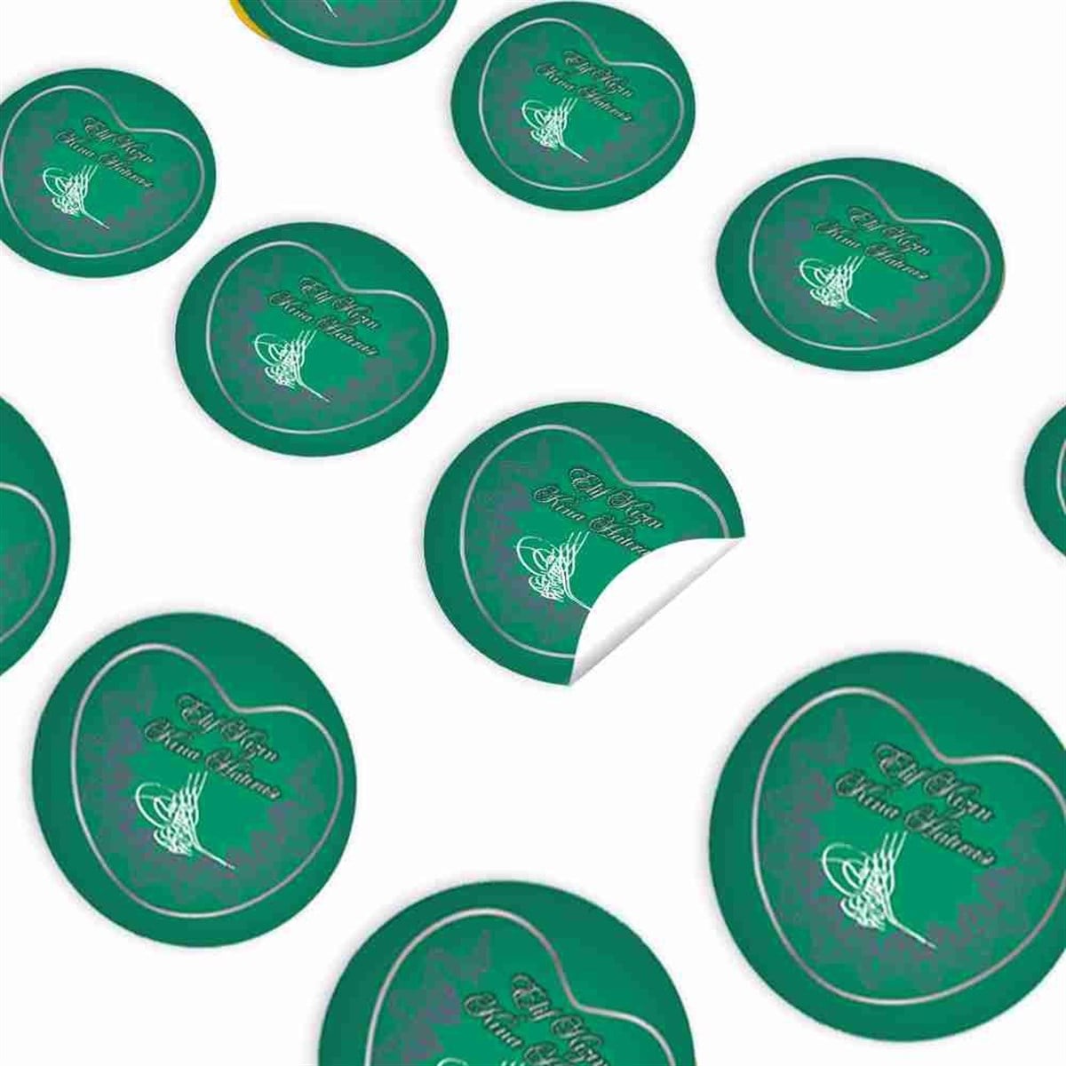 Altı Ay Kınası tuğralı Konsept Sticker 30 Adet 