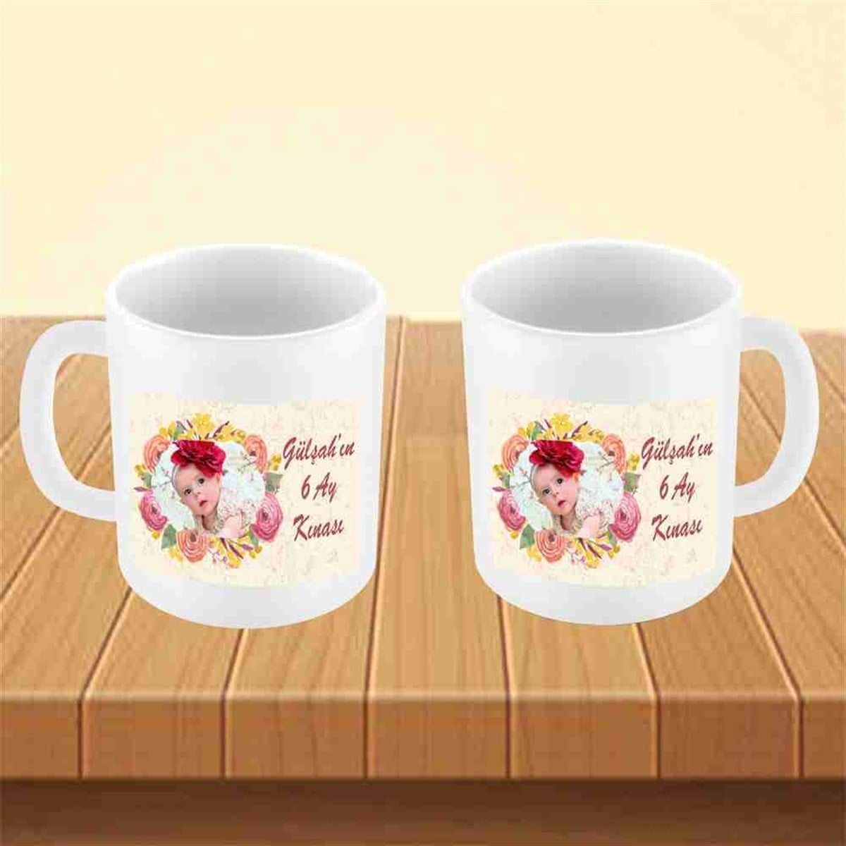 Altı Ay Kınası vintage konseptli Parti Kupa Mug Bardak 