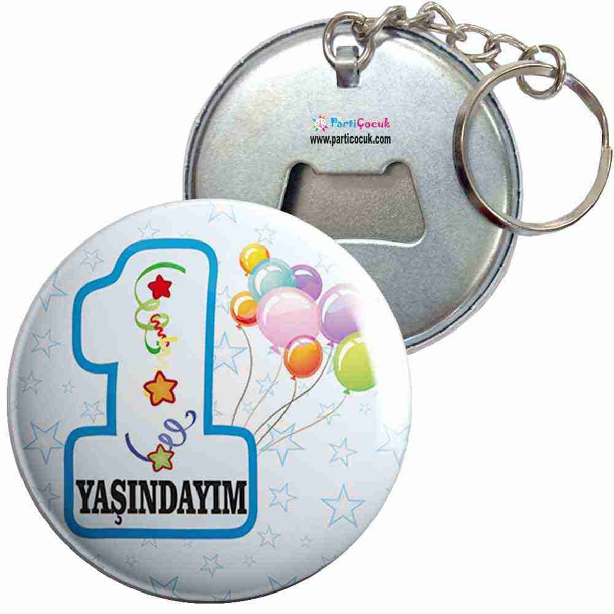 Anahtarlıklı Açacak 1 Yaş Balonlu Parti Çocuk 