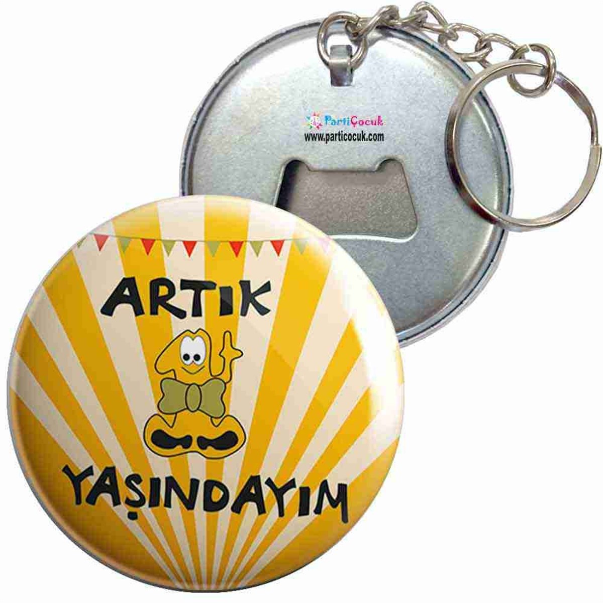 Anahtarlıklı Açacak 1 Yaş Çizgili Papyon Parti Çocuk 