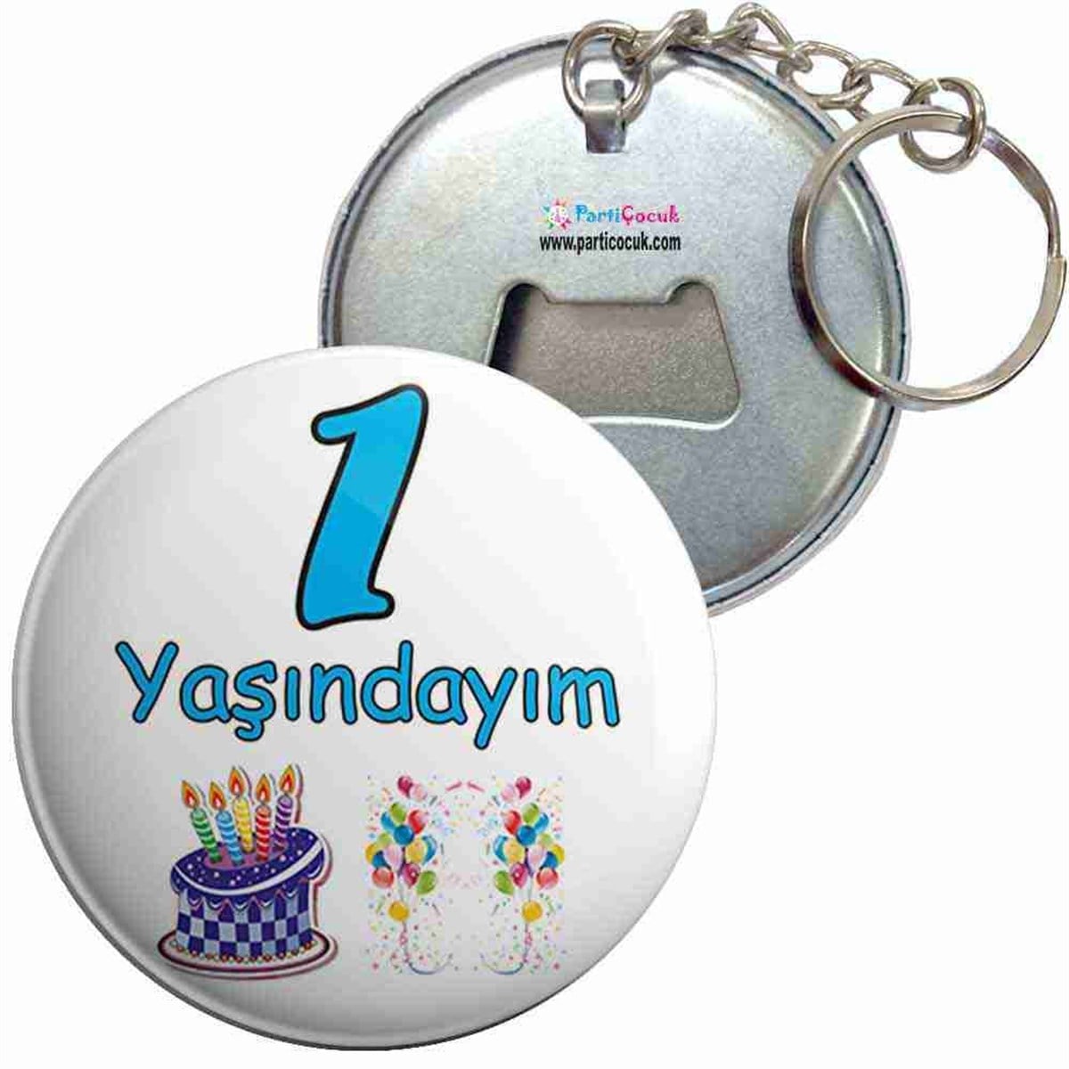 Anahtarlıklı Açacak 1 Yaş Pastalı Parti Çocuk   