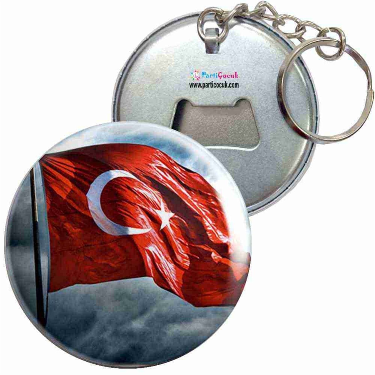 Anahtarlıklı Açacak Türk Bayrağı 16 Parti Çocuk 