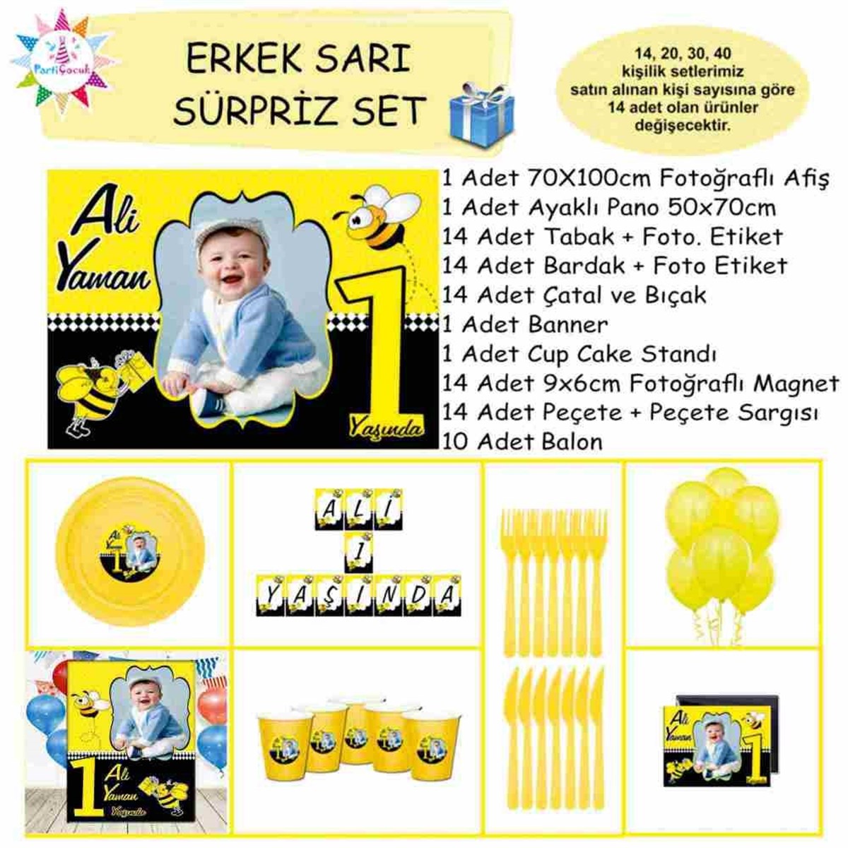 Arı Konsepti Masa Süslemesi Seti Sürpriz Set  