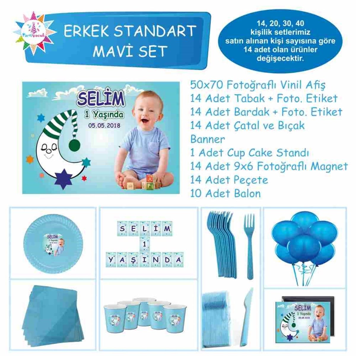 Aydede Doğum Günü Seti Standart Set 