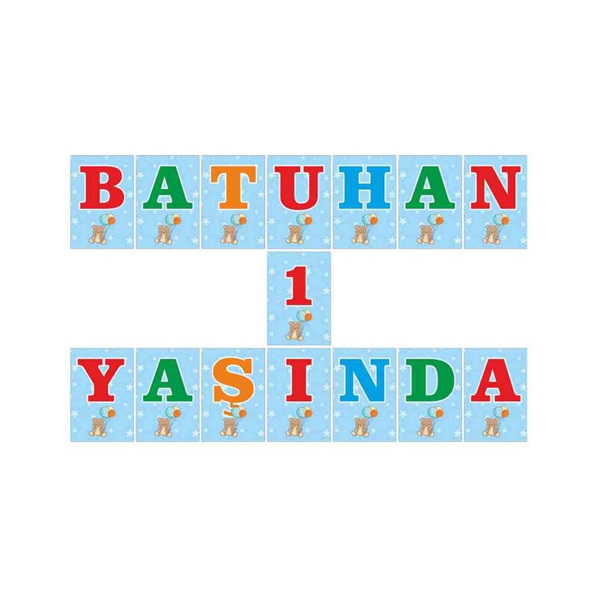 Balonlu Ayılı Konsept Harf Banner 