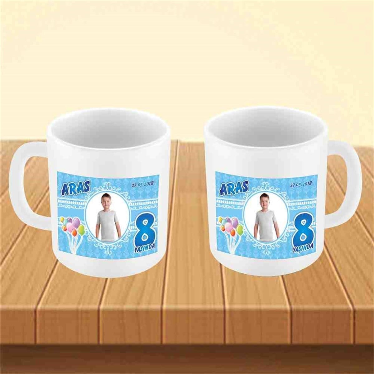 Balonlu Konsept Kupa Bardak Mug  