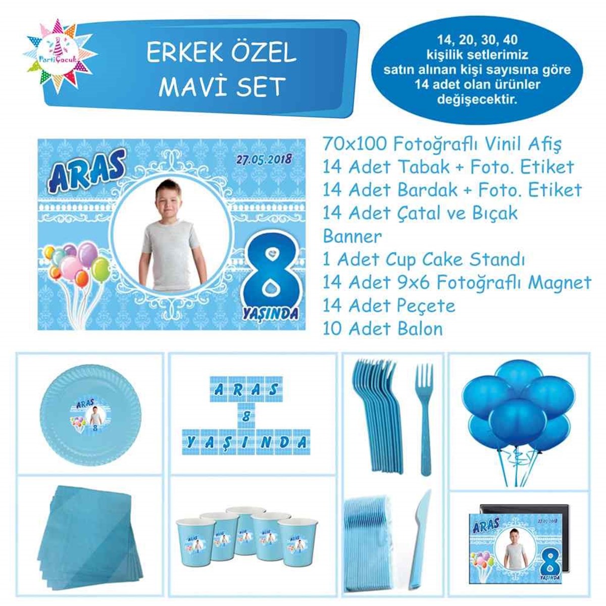 Balonlu Parti Süsleri Seti Özel Set 