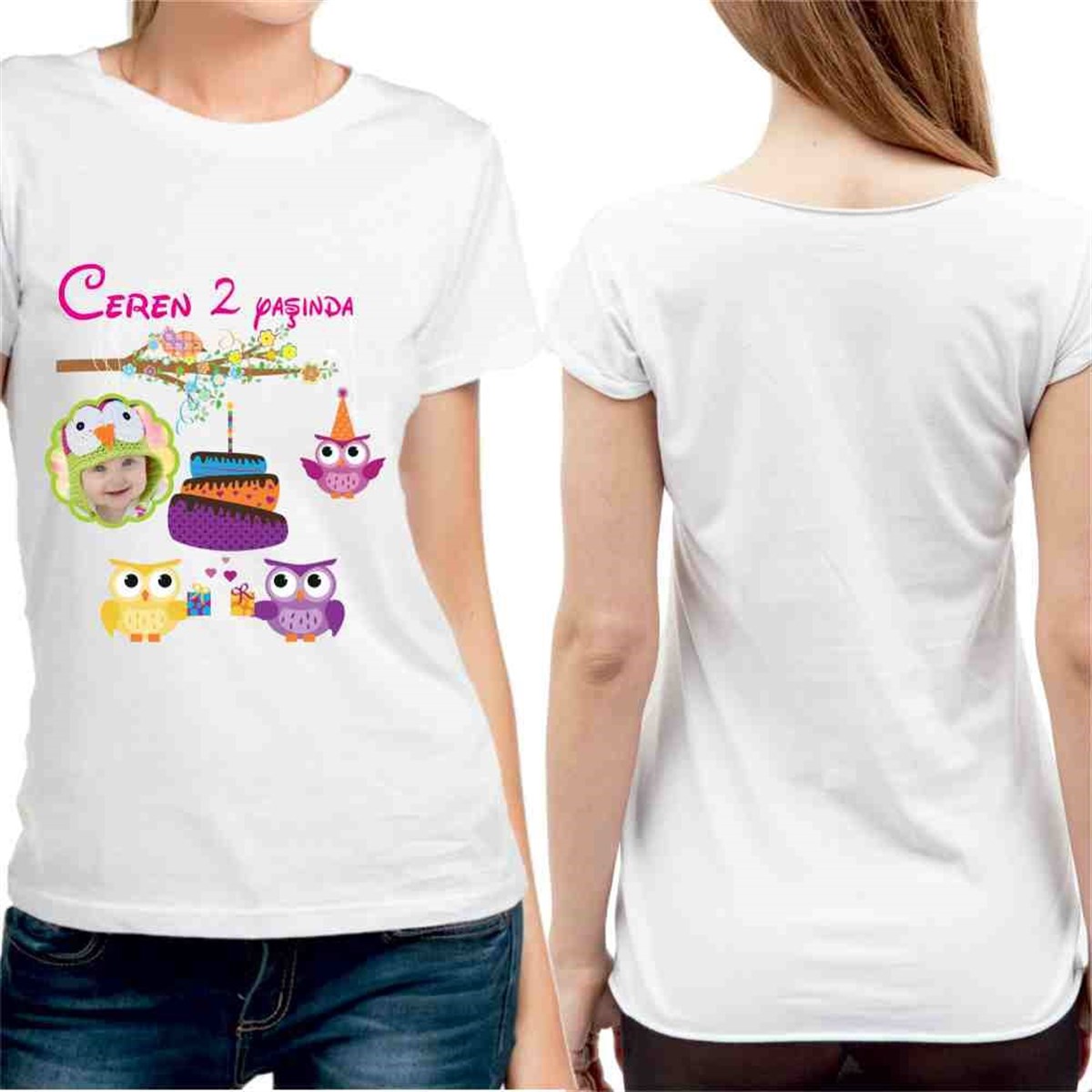 Baykuş Konsepti Kişiye Özel T-Shirt Baskı  