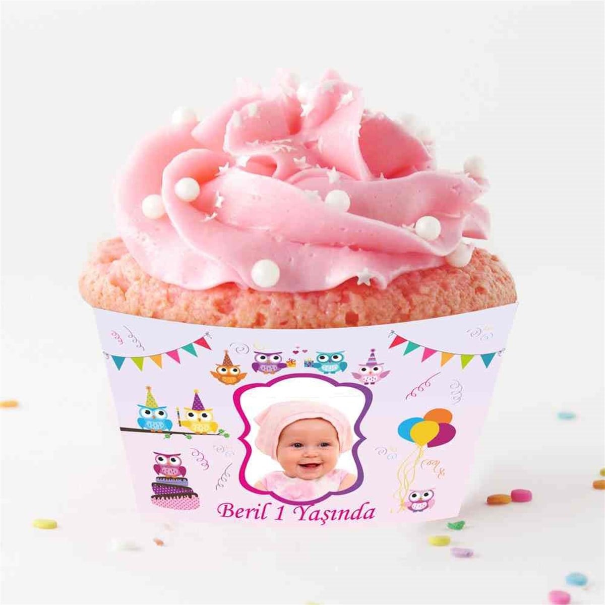 Baykuş Partisi Cupcake Sargısı   