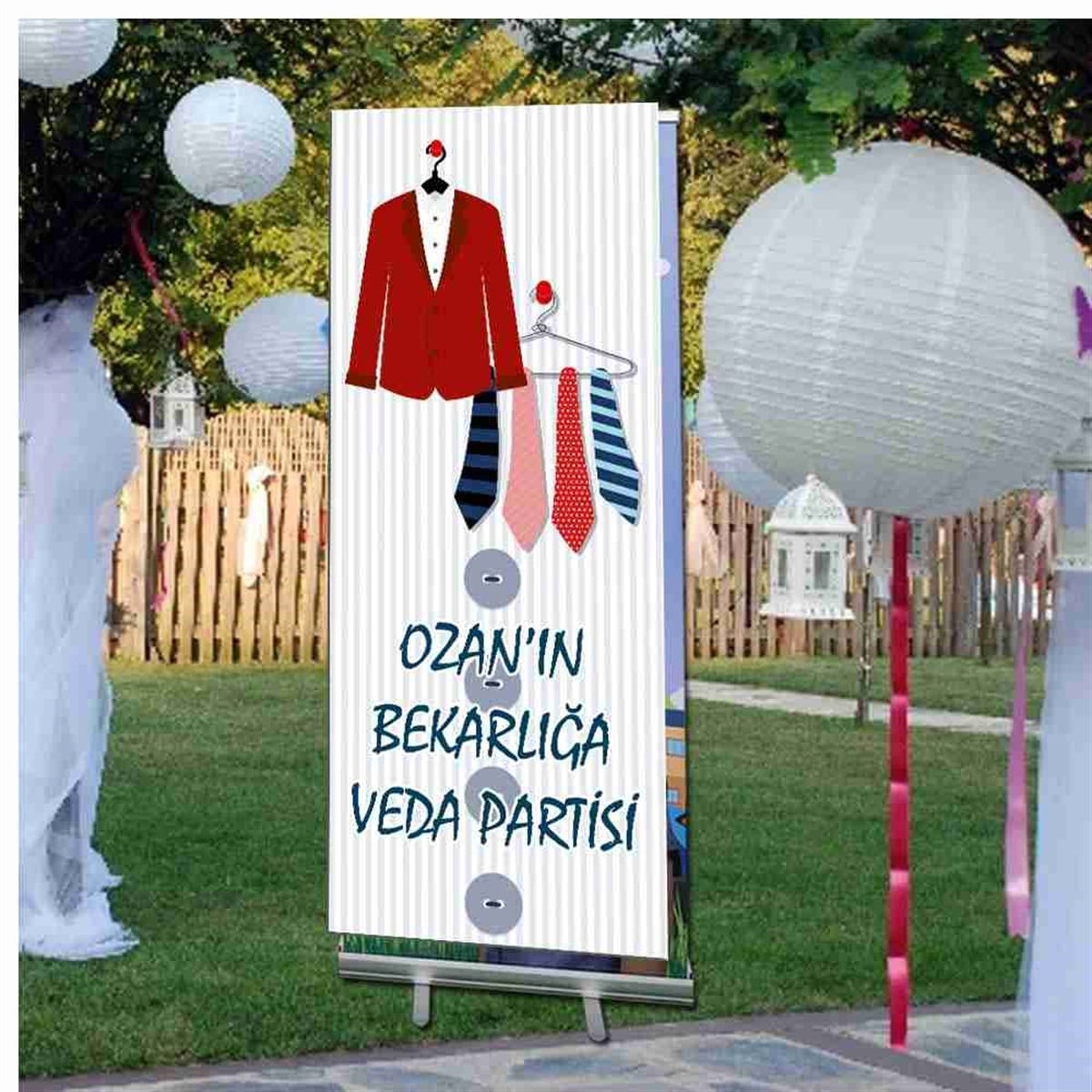 Bekarlığa Veda Konsepti Mekanizmalı Rulo Afiş (Roll up) 