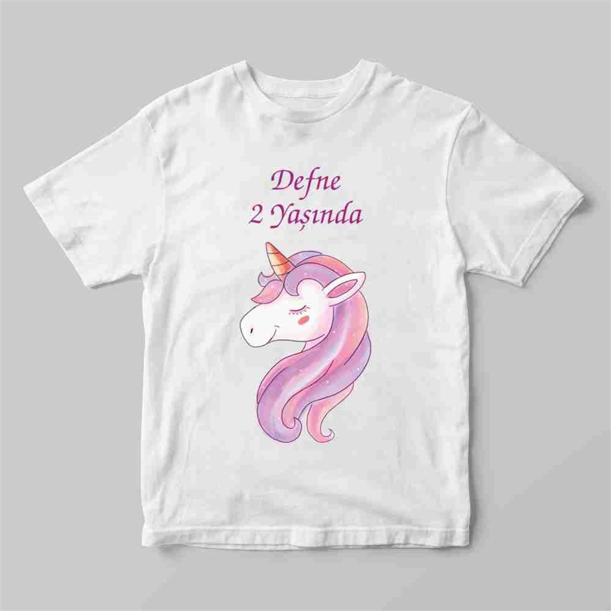 Beyaz At Temalı Tişört Baskı 