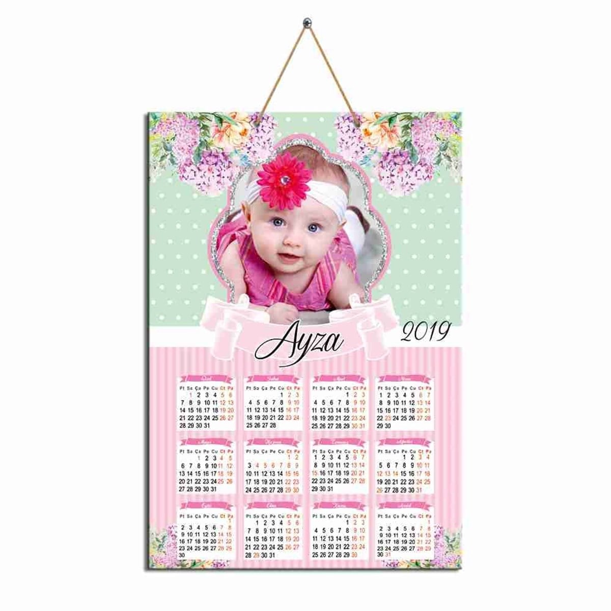 Çiçek Konsepti Karton Takvim   