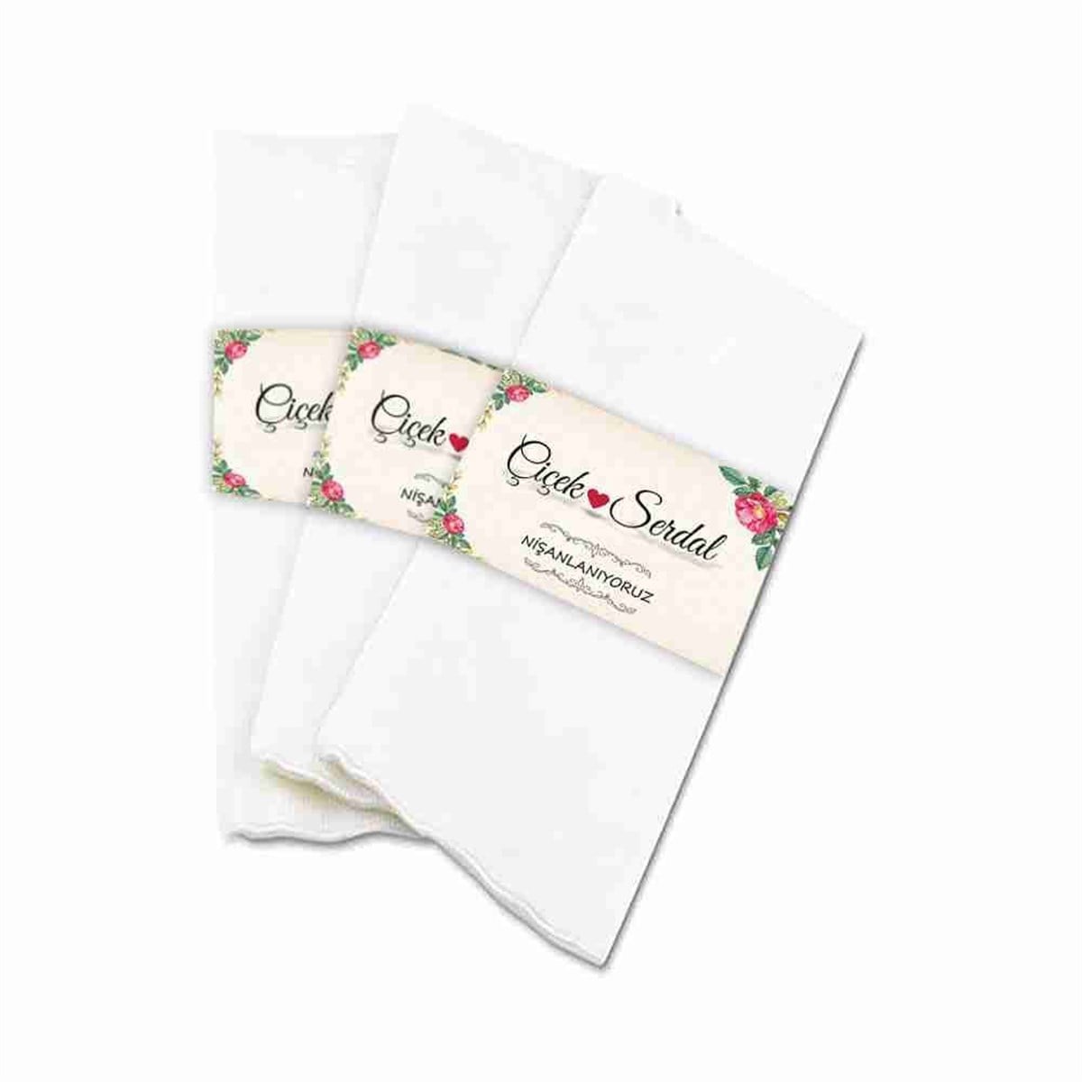 Çiçekli Nişan Konsept Peçete Sargı 