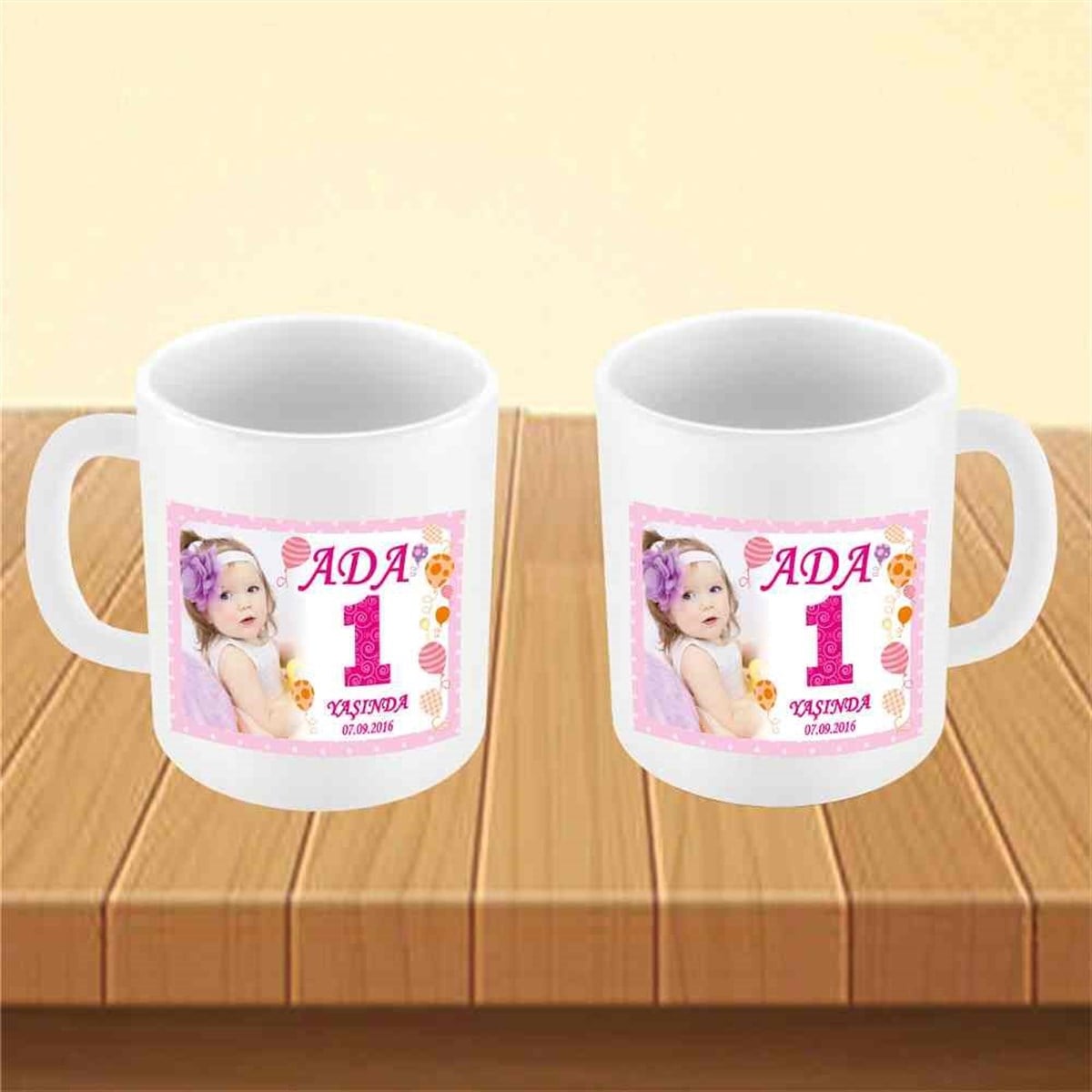 Çizgili Balonlu Konsept Kupa Bardak Mug  