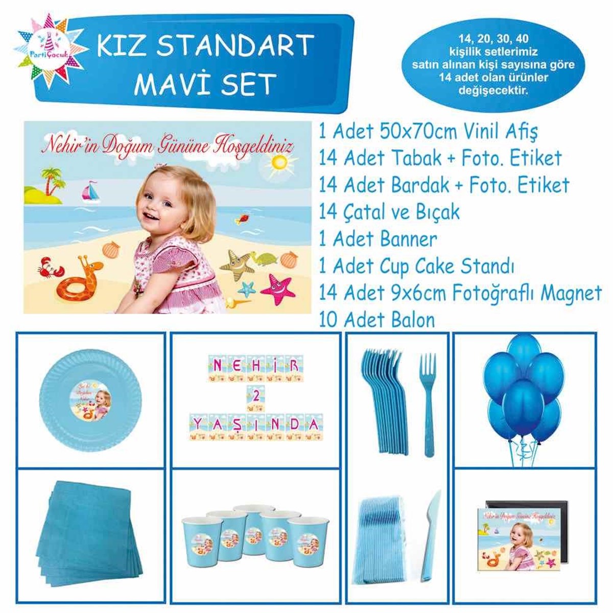 Deniz Havai Masa Süslemesi Konsept Standart Set 